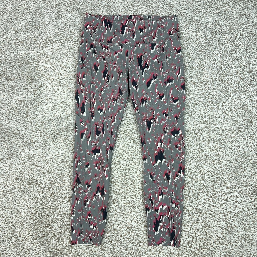 Lululemon Pants Womens 10 Gray Ankle Leggings Pockets Yoga Fast Free Tight HR